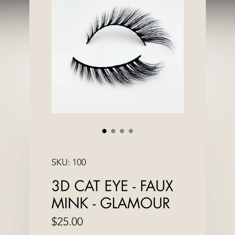 NEW NIP Ladeva 3D Cat Eye Faux Mink Glamorous Voluminous Black Lashes Eye Makeup